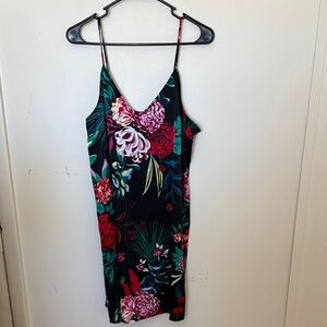 Floral Slip Sleep Dress with Adjustable Spaghetti Straps